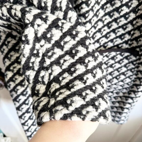 Talbots Wool Blend Sweater Coat Jacket Hidden Snap Buttons Houndstooth Style 1X - Picture 7 of 13